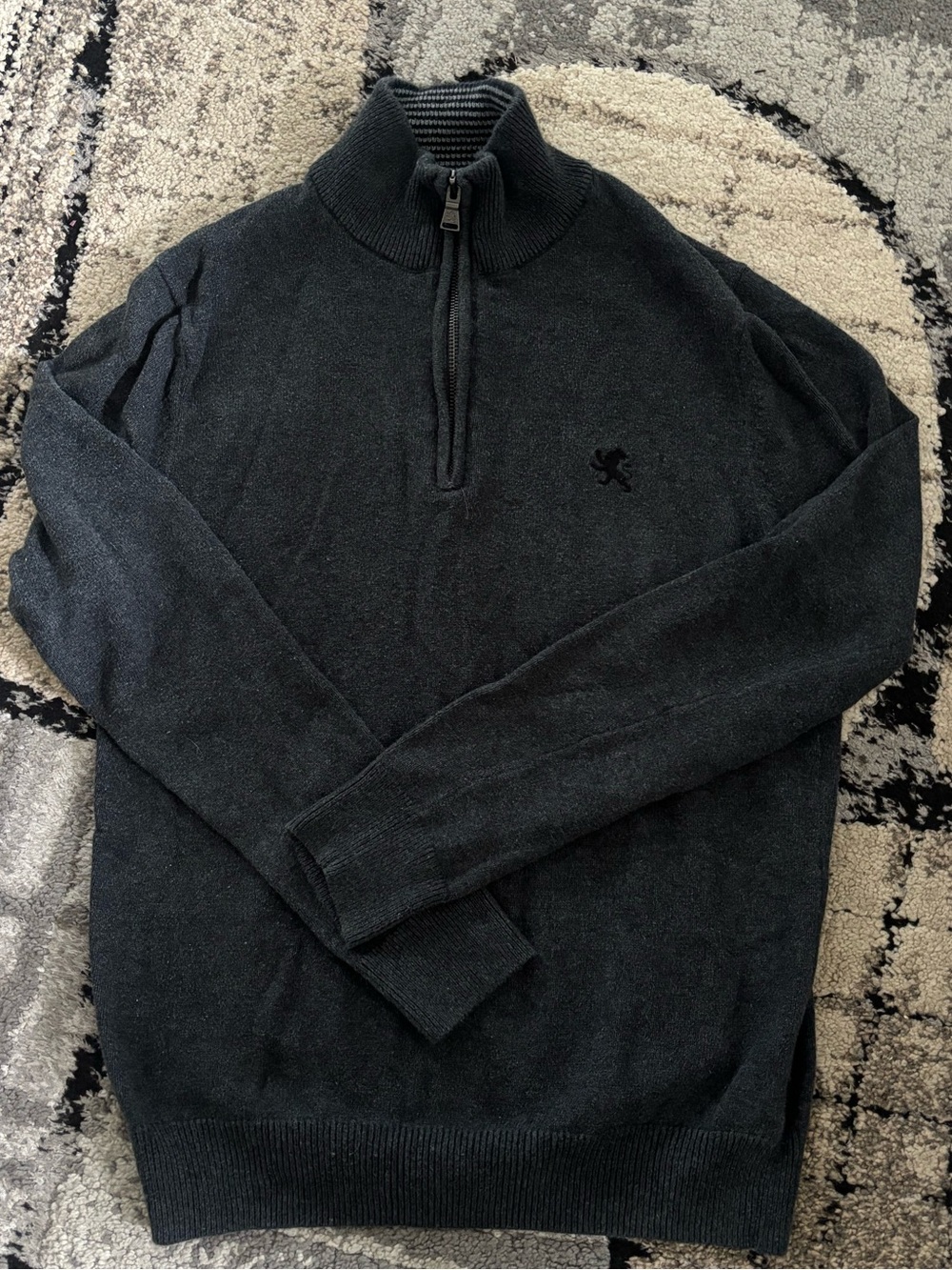 Express Men's Zip-Up Sweater - Charcoal Gray